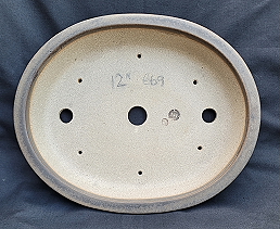 Glazed oval bonsai pot